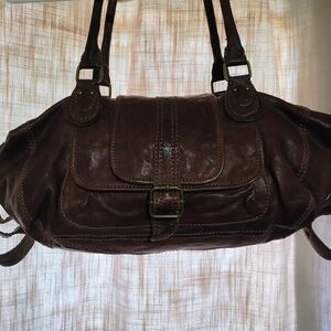 Elegant Dark Brown Leather Shoulder Bag